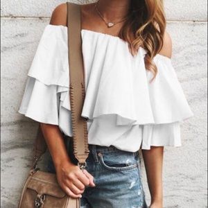White Frill Off-Shoulder